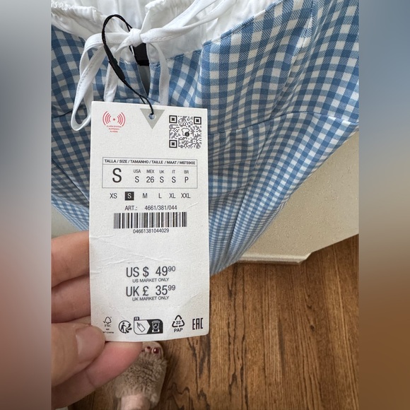 ZARA NWT gingham printed bustier mini dress - Picture 9 of 11